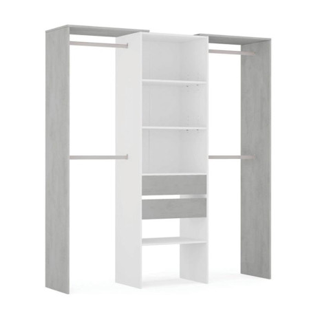 VESTIDOR ARMARIO CON ESTANTERIA 202X179X50CM BLANCO CEMENTO MOMI