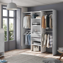 VESTIDOR ARMARIO CON ESTANTERIA 202X179X50CM BLANCO CEMENTO MOMI