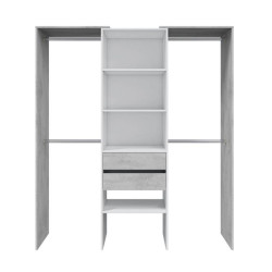 VESTIDOR ARMARIO CON ESTANTERIA 202X179X50CM BLANCO CEMENTO MOMI