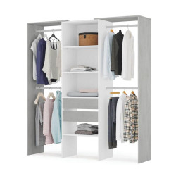 VESTIDOR ARMARIO CON ESTANTERIA 202X179X50CM BLANCO CEMENTO MOMI