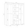 VESTIDOR ARMARIO CON ESTANTERIA 202X179X50CM BLANCO CEMENTO MOMI