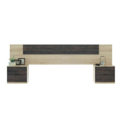 CABECERO 2 MESITAS 2 CAJONES 95X247X38CM R CANADIAN OXIDO MOMI