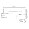 CABECERO 2 MESITAS 2 CAJONES 95X247X38CM R CANADIAN OXIDO MOMI