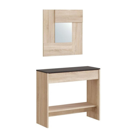 RECIBIDOR CONSOLA 1 CAJON ESPEJO 79X92X33CM R CANADIAN OXIDO MOMI