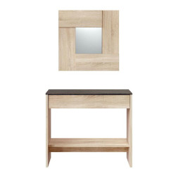 RECIBIDOR CONSOLA 1 CAJON ESPEJO 79X92X33CM R CANADIAN OXIDO MOMI