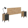 CABECERO 2 MESITAS 3 CAJONES 101X200X33CM R NODI GRIS ANTRACITA MOMI