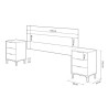 CABECERO 2 MESITAS 3 CAJONES 101X200X33CM R NODI GRIS ANTRACITA MOMI