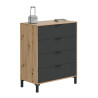 COMODA 4 CAJONES 94X78X40CM R NODI GRIS ANTRACITA MOMI