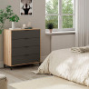 COMODA 4 CAJONES 94X78X40CM R NODI GRIS ANTRACITA MOMI