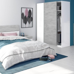 ARMARIO 2P CORREDERAS 200X150X60CM BL ARTIK CEMENTO MOMI