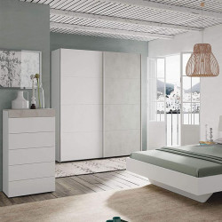 ARMARIO 2P CORREDERAS 200X150X60CM BL ARTIK CEMENTO MOMI