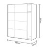 ARMARIO 2P CORREDERAS 200X150X60CM BL ARTIK CEMENTO MOMI