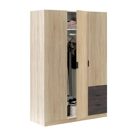 ARMARIO 3P 3CAJONES 180X121X52CM R CANADIAN OXIDO MOMI