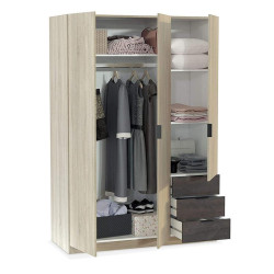 ARMARIO 3P 3CAJONES 180X121X52CM R CANADIAN OXIDO MOMI