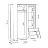 ARMARIO 3P 3CAJONES 180X121X52CM R CANADIAN OXIDO MOMI