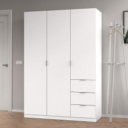 ARMARIO 3P 3CAJONES 200X135X52CM BLANCO MOMI