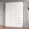 ARMARIO 3P 3CAJONES 200X135X52CM BLANCO MOMI