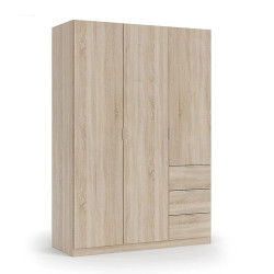 ARMARIO 3P 3CAJONES 200X135X52CM ROBLE CANADIAN MOMI
