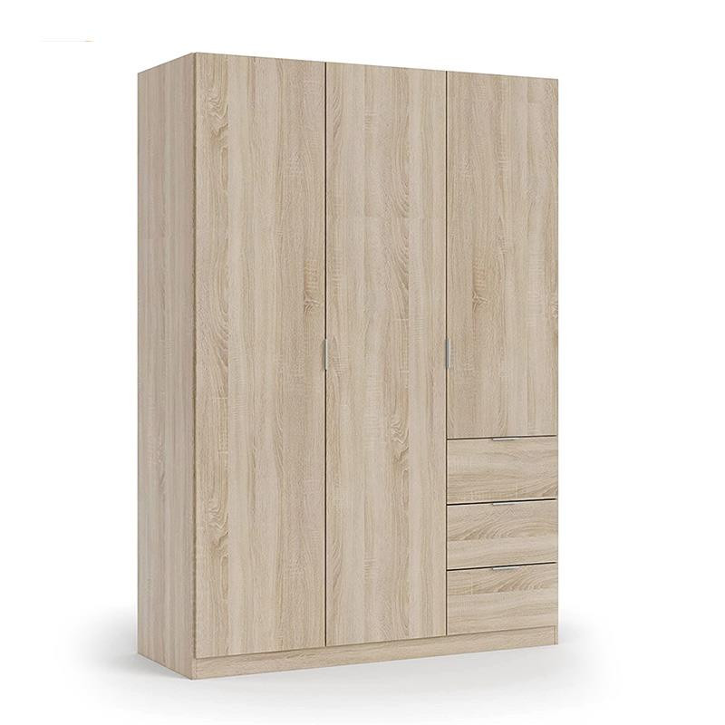 ARMARIO 3P 3CAJONES 200X135X52CM ROBLE CANADIAN MOMI