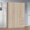 ARMARIO 3P 3CAJONES 200X135X52CM ROBLE CANADIAN MOMI