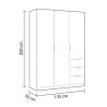 ARMARIO 3P 3CAJONES 200X135X52CM ROBLE CANADIAN MOMI