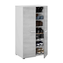 ZAPATERO ARMARIO 2P 6 BALDAS 103X55X36CM BLANCO CEMENTO MOMI
