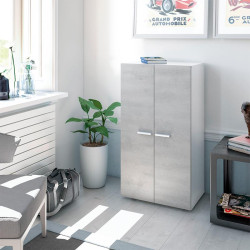 ZAPATERO ARMARIO 2P 6 BALDAS 103X55X36CM BLANCO CEMENTO MOMI