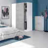 ZAPATERO ARMARIO 2P 6 BALDAS 103X55X36CM BLANCO CEMENTO MOMI