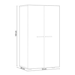 ZAPATERO ARMARIO 2P 6 BALDAS 103X55X36CM BLANCO CEMENTO MOMI