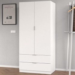 ARMARIO 2P 2CAJONES 180X81X52CM BLANCO MOMI