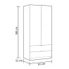 ARMARIO 2P 2CAJONES 180X81X52CM BLANCO MOMI