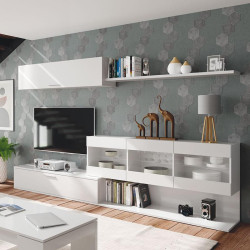 MODULO SALON TV 84X260X41CM BLANCO BRILLO MOMI