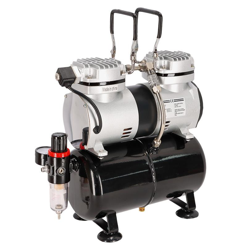COMPRESOR DE AEROGRAFO DOBLE PISTON CON DEPOSITO FARGO TOOLS