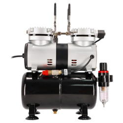 COMPRESOR DE AEROGRAFO DOBLE PISTON CON DEPOSITO FARGO TOOLS