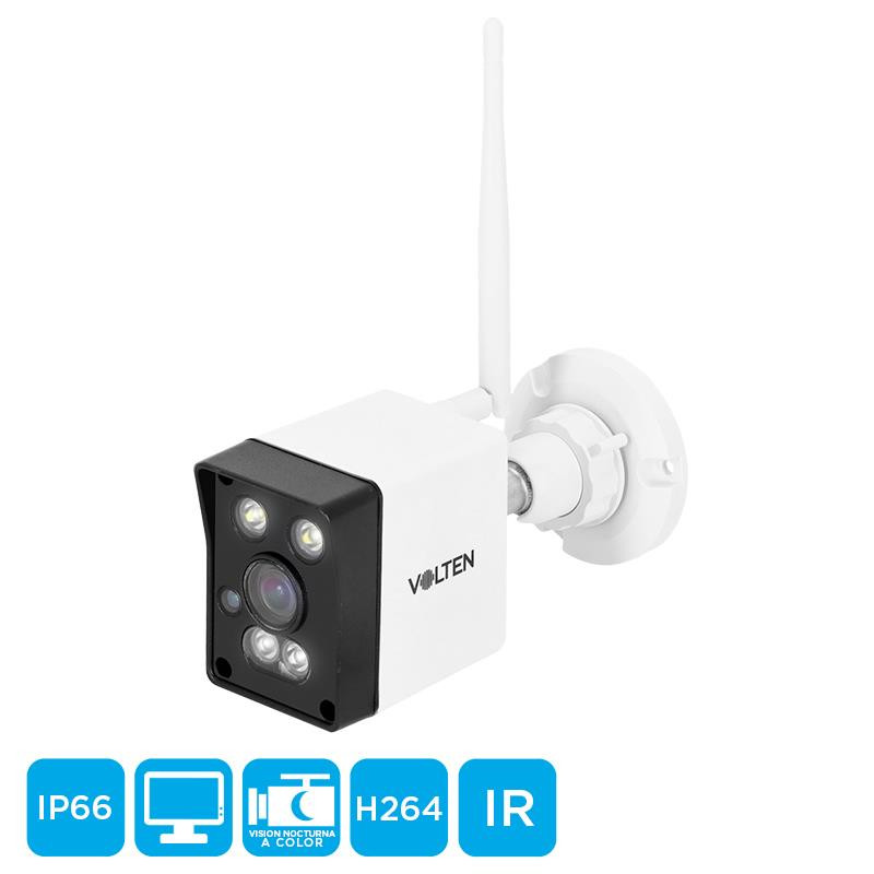CAMARA DE SEGURIDAD TIPO BULLET ALARMA 3MP AUDIO PROYECTOR VOLTEN
