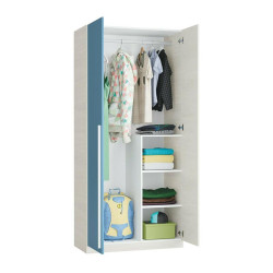 ARMARIO 2P JUVENIL 200X90X52CM BLANCO ALPES AZUL MOMI