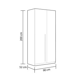 ARMARIO 2P JUVENIL 200X90X52CM BLANCO ALPES AZUL MOMI