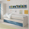 CAMA DOBLE 1 CAJON ESTANTE 65X199X96CM BL ALPES AZUL MOMI