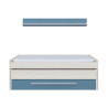 CAMA DOBLE 1 CAJON ESTANTE 65X199X96CM BL ALPES AZUL MOMI