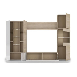 MODULO SALON TV 185X260X42CM BL BRILLO ROBLE CANADIAN MOMI