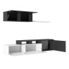 MODULO SALON TV 44X200X41CM BL BRILLO GRIS CENIZA MOMI