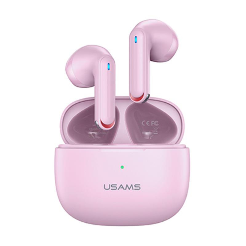 AURICULARES INALAMBRICOS BLUETOOTH SERIE BT52 CON ESTUCHE ROSA USAMS