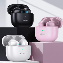 AURICULARES INALAMBRICOS BLUETOOTH SERIE BT52 CON ESTUCHE ROSA USAMS