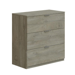 COMODA 3 CAJONES 80X77X38CM ROBLE ALASKA MOMI