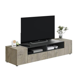 MUEBLE TV CON 4 PUERTAS 36X138X42CM GRIS ANTRACITA R ALASKA MOMI