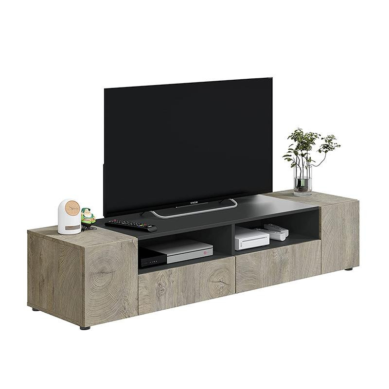 MUEBLE TV CON 4 PUERTAS 36X138X42CM GRIS ANTRACITA R ALASKA MOMI