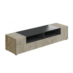 MUEBLE TV CON 4 PUERTAS 36X138X42CM GRIS ANTRACITA R ALASKA MOMI
