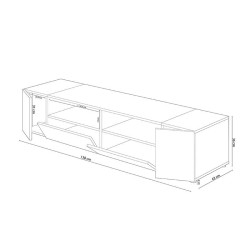 MUEBLE TV CON 4 PUERTAS 36X138X42CM GRIS ANTRACITA R ALASKA MOMI