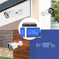 KIT CAMARAS DE SEGURIDAD AHD TIPO BULLET DVR 5MP VOLTEN