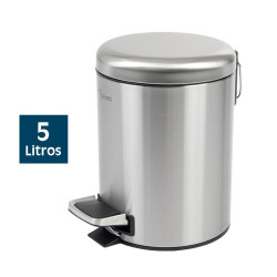 PAPELERA DE BANO INOX 5 LITROS ACABADO BRILLO BENOTTI